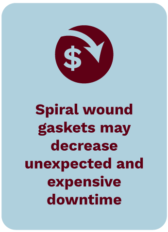 Pull quote spiral wound gaskets may decrease unexpected and expensive downtime