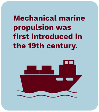 Mechanical marine propulsion was first introduced in the 19th century