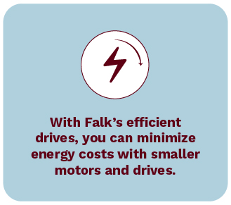 Falk drives minimize energy costs.