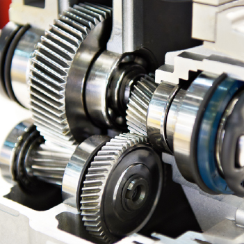 Bevel gearboxes have a curved set of teeth on a cone-shaped surface close to the rim.