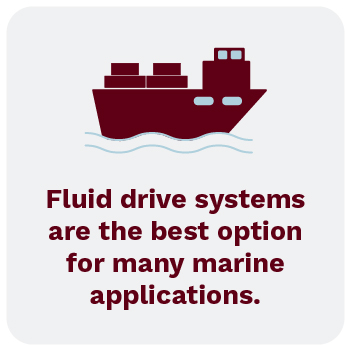 Fluid drive systems are the best option for many marine applications.