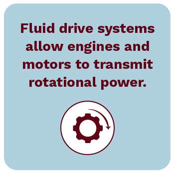 Fluid drive systems allow engines and motors to transmit rotational power.