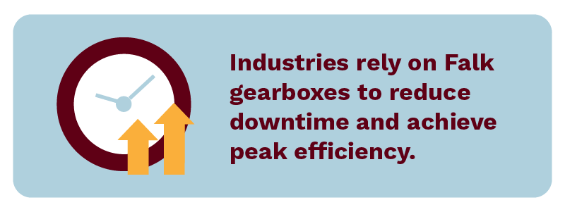 Industries rely on Falk gearboxes to reduce downtime and achieve peak efficiency.