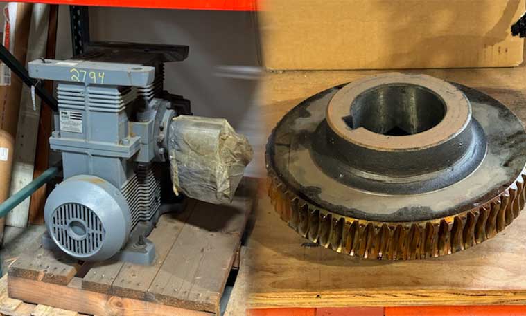 Worm gear drive and a Falk gearbox.
