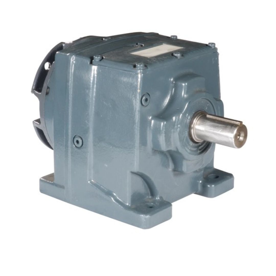 Falk concentric gearbox with a compact, cylindrical housing, featuring aligned input and output shafts for smooth power transmission.